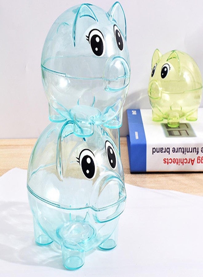 Gircss Piggy Bank, Plastic Money Bank, Transparent Money Jar, Coin Bank for Girls and Boys, Gifts for Birthday, Easter, Christmas, Baby Shower (Blue) - Image 5