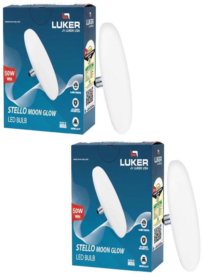 LUKER JVLuker 50W LED Ceiling Light Surface Mounted Energy Efficient 120 Degree Wide Beam Coverage High CRI Lights for Home and Office Indoor & Outdoor, 1 Year Warranty (Pack of 2, White) - Image 1