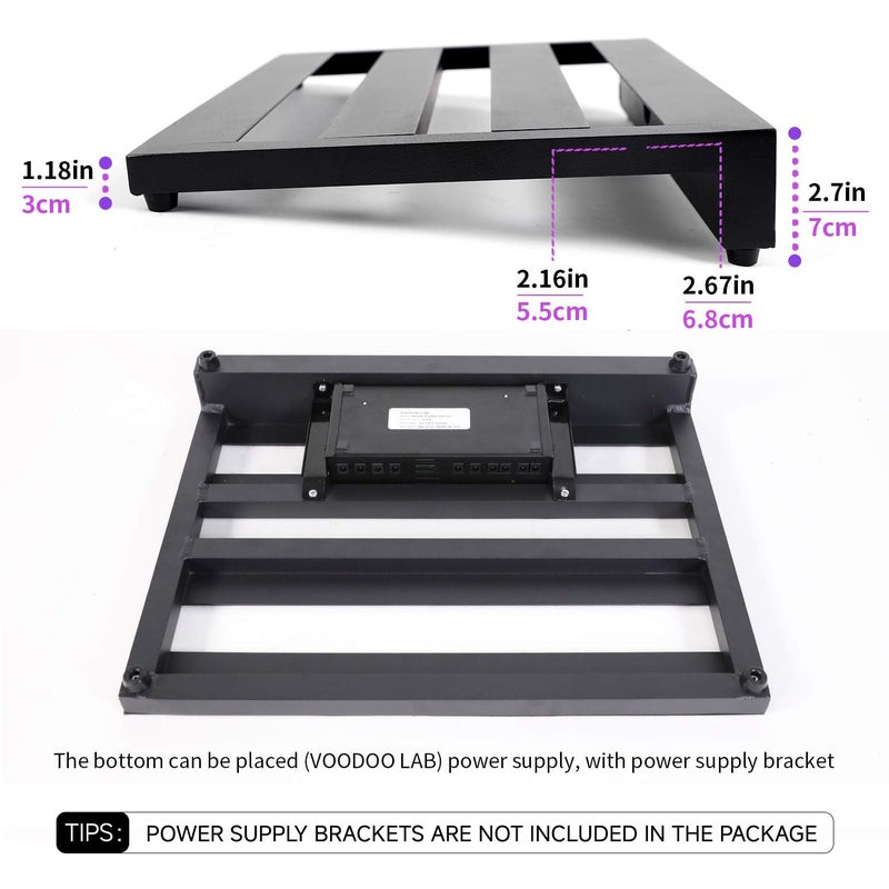 GHOSTFIRE Ghost Fire Guitar Pedal Board Aluminum Alloy 3.3lb Effect Pedalboard 22''x12.5''with Carry Bag,V series (V-STANDARD 2.0) - Image 3