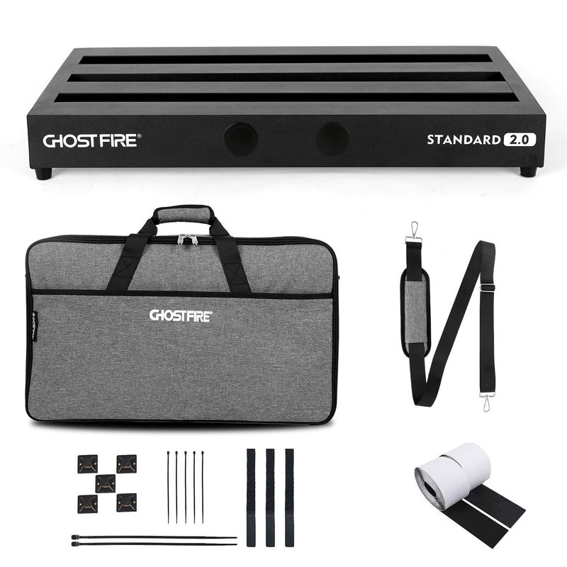 GHOSTFIRE Ghost Fire Guitar Pedal Board Aluminum Alloy 3.3lb Effect Pedalboard 22''x12.5''with Carry Bag,V series (V-STANDARD 2.0) - Image 1