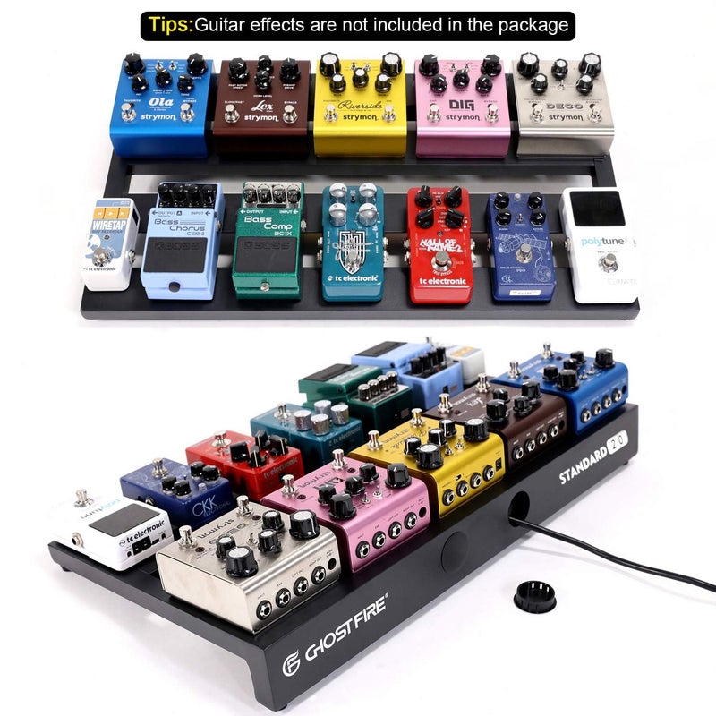 GHOSTFIRE Ghost Fire Guitar Pedal Board Aluminum Alloy 3.3lb Effect Pedalboard 22''x12.5''with Carry Bag,V series (V-STANDARD 2.0) - Image 4