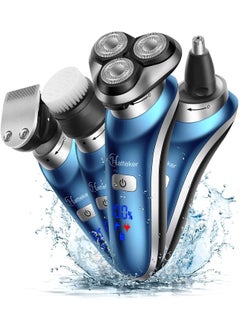 Hatteker Hatteker Electric Shaver for Men Trimmer for Men Cordless Rechargeable Beard Nose Hair Face Trimmer Rotary Razor USB Groomer Waterproof Wet Dry 4 in 1 