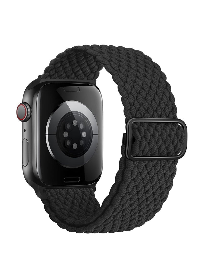 OLYSON 2Pcs Stretchy Solo Loop Compatible with Apple Watch Band 42mm 44mm 45m 46mm 49mm for Women Men,Sport Breathable Nylon Braided Wristband for iWatch Series 10 9 8 7 6 SE 5 4 3 Ultra 2 1 - Image 3