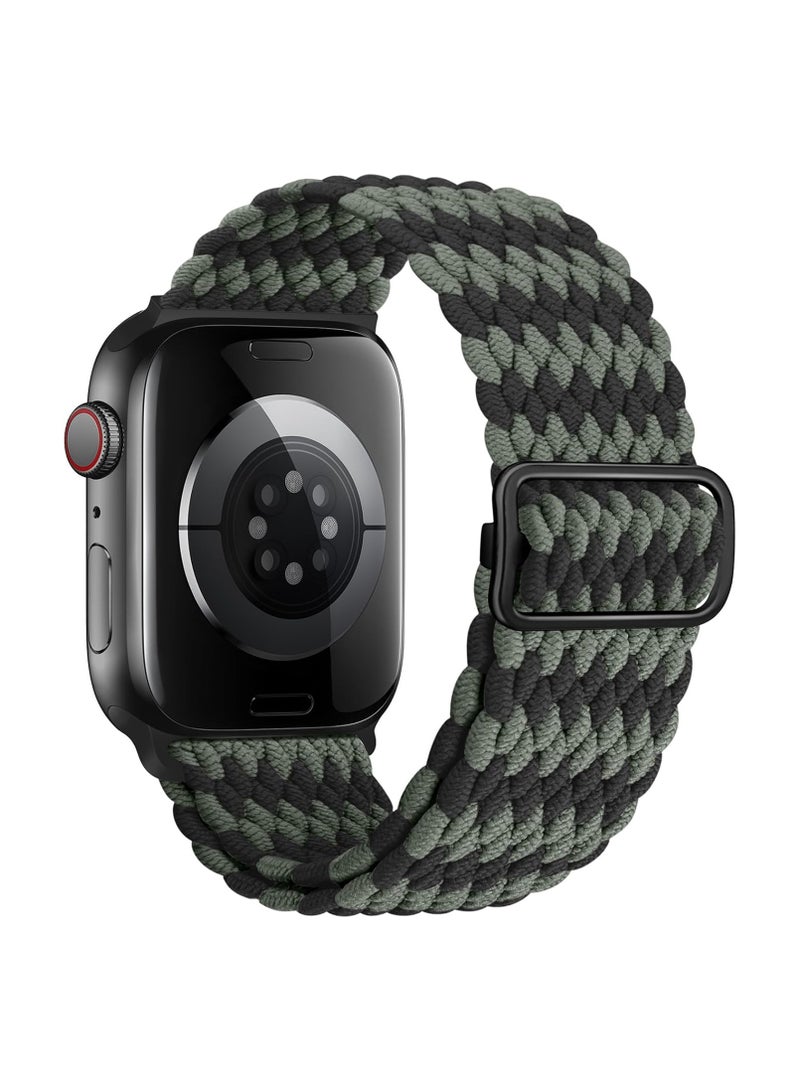 OLYSON 2Pcs Stretchy Solo Loop Compatible with Apple Watch Band 42mm 44mm 45m 46mm 49mm for Women Men,Sport Breathable Nylon Braided Wristband for iWatch Series 10 9 8 7 6 SE 5 4 3 Ultra 2 1 - Image 2