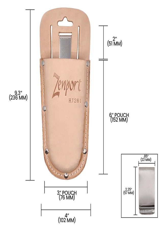 Zenport HJ261 Leather Pruner Sheath with Belt Loop & Metal Clip - Image 5