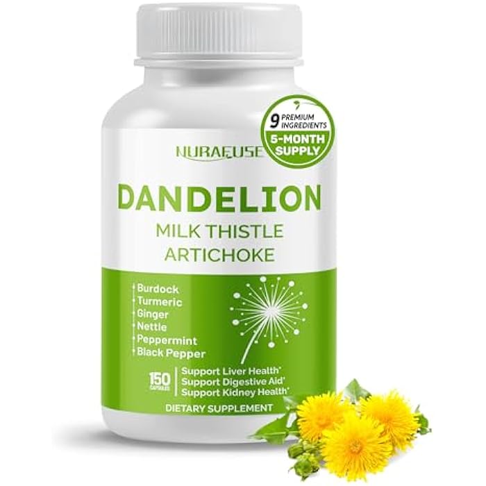 NURAFUSE Dandelion Milk Thistle Artichoke Burdock Turmeric - Support Liver Health, Support Digestive Aid - Image 1