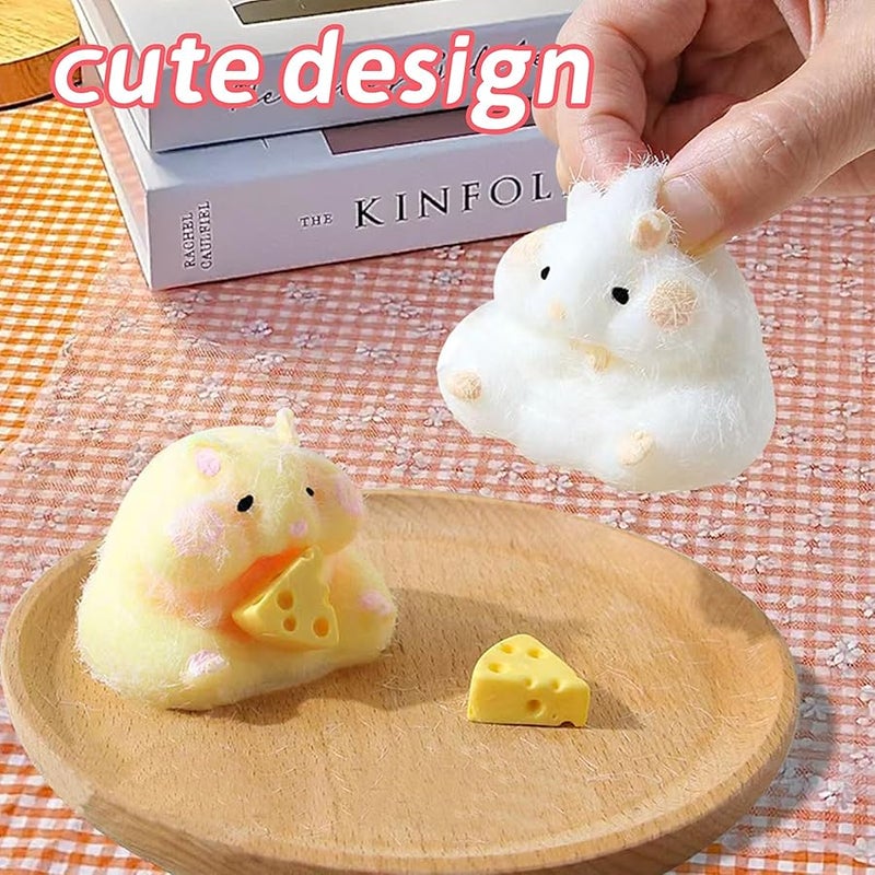 JIACAI 2pcs Squishy Hamster, Soft Hamster Stress Relief Toys, Fidget Squezze Toys Hamster for Kids & Adult Squishies Squeeze Toys for Children  Party Favor Gift - Image 2