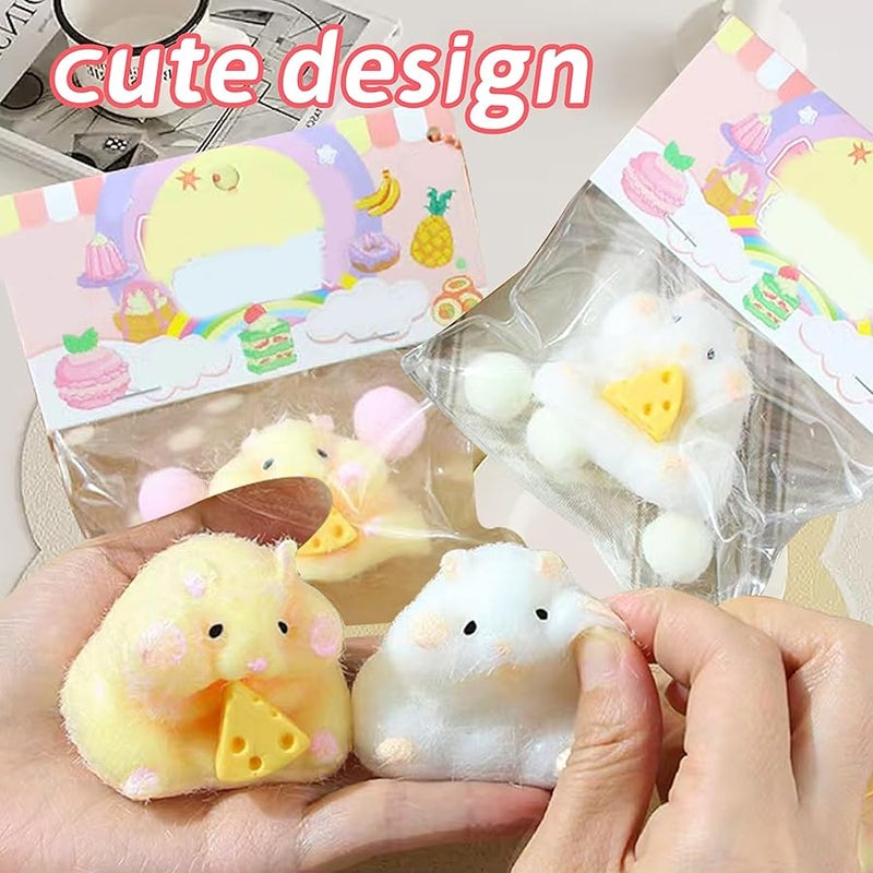 JIACAI 2pcs Squishy Hamster, Soft Hamster Stress Relief Toys, Fidget Squezze Toys Hamster for Kids & Adult Squishies Squeeze Toys for Children  Party Favor Gift - Image 3