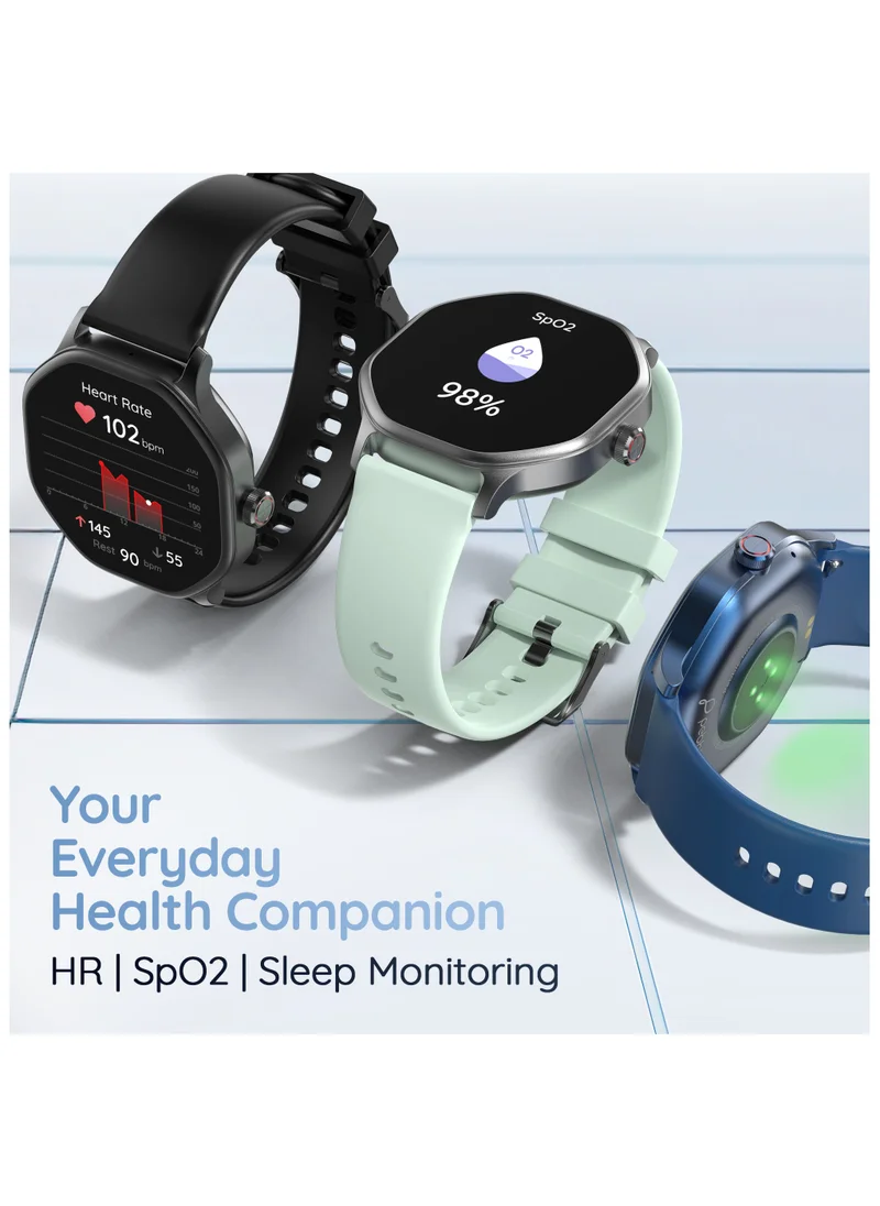 بيبل Hive 1.39 بوصة HD Display Smartwatch، BT Calling، Health Suite، أوضاع رياضية متعددة، متوافق مع Android وiOS، إنذار وإخطار، وجوه ساعة DIY، ألعاب داخل المبنى، ساعة عالمية، أسود