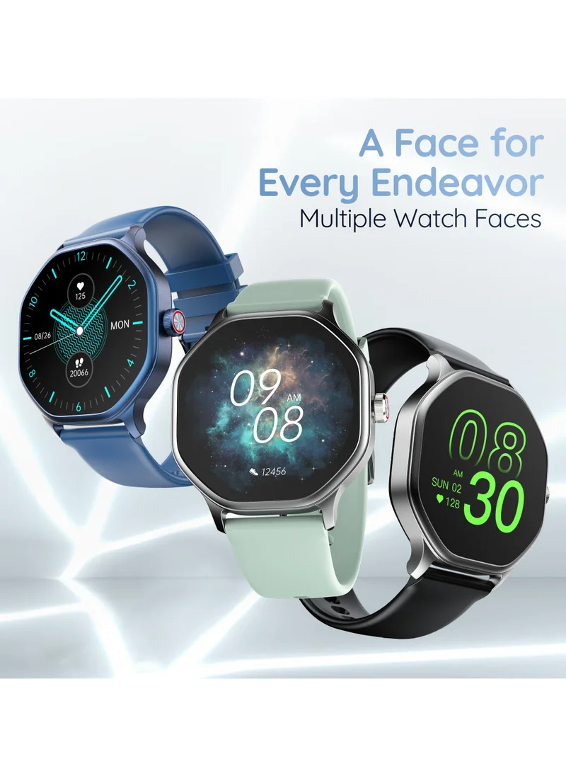 بيبل Hive 1.39 بوصة HD Display Smartwatch، BT Calling، Health Suite، أوضاع رياضية متعددة، متوافق مع Android وiOS، إنذار وإخطار، وجوه ساعة DIY، ألعاب داخل المبنى، ساعة عالمية، أسود