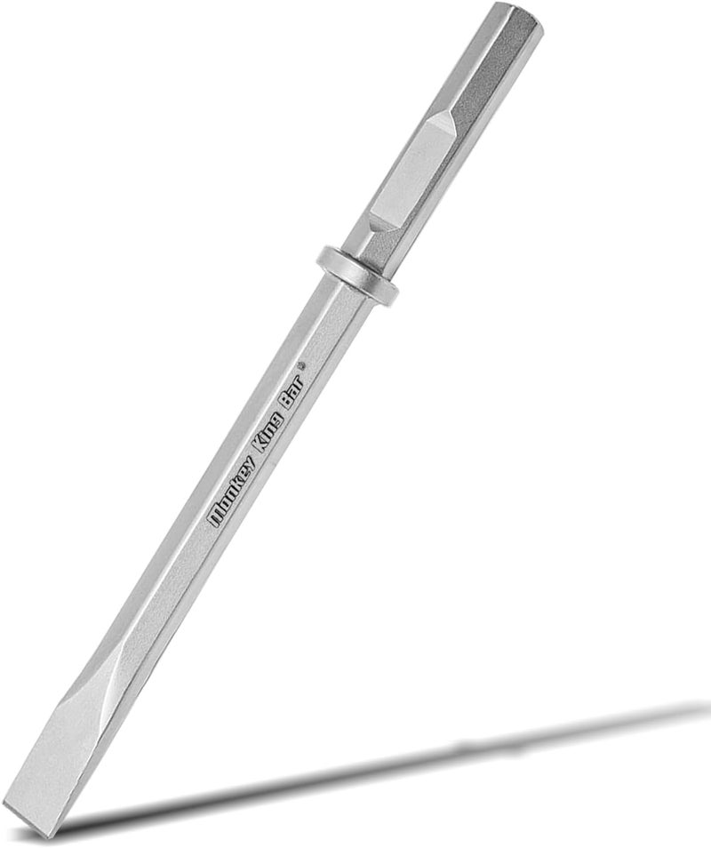 Monkey King Bar - Long 20 Inch Hex Chisel Bit- Flat Chisel Bit Ideal for Removing Masonry- Round Hex & Spline Hammer Steel - Image 1