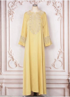 إسكدنيا إمرأة ثوب فضفاض Abaya مسلمة تطريز مساء ثوب  - Image 1