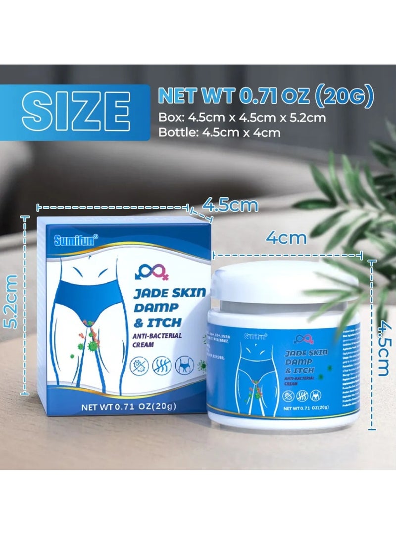 Sumifun - Jade Skin Damp and Itch Anti Bacterial Cream Itching Cream for the Private Part of Men Anti Itching Cream for Skin Against Itching External Use Man Private Care Antibacterial Body Cream 20g - Image 1