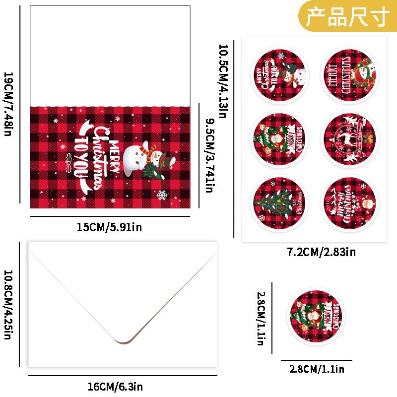 Christmas Card English Ins Style Folded With Envelope Holiday Diy Handwritten Blessing Christmas Greeting Card - Image 3