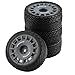 Chanmoo 110 RC Rally Car Tires On Road Tyres 12mm Hex Plastic Wheels Rims Compatible with 110 Scale Racing Car Tamiya TT01 TT02 XV01 TA06 PTG2 HPI KYOSHO HSP RC OnRoad Car 4PCSGray - Image 3