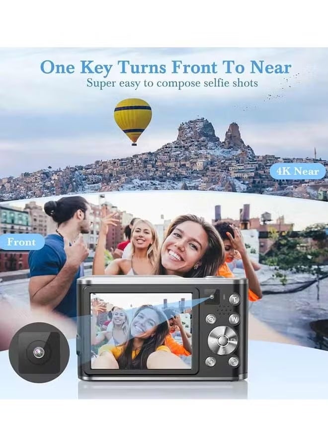 ZONBON Digital Camera, FHD 4K Vlogging Camera with Dual Lens, 48MP 16X Digital Zoom with 64GB SD, Autofocus Digital Point and Shoot Camera with 2.8" IPS Screen, Compact Travel Video Camera for Teens Adult Beginner - Image 5