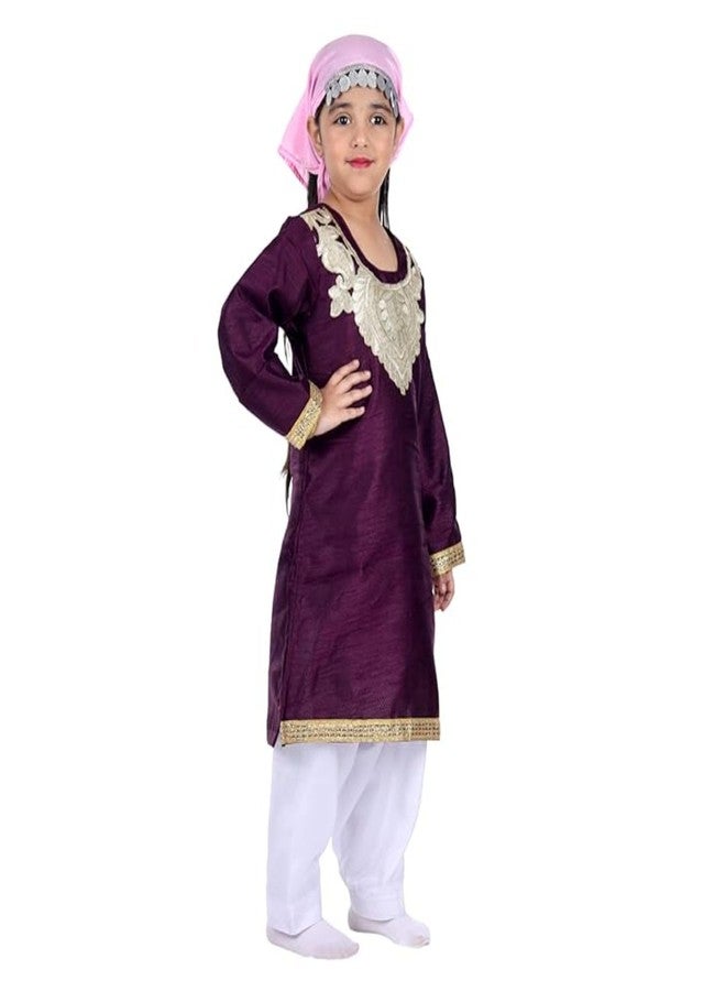 DESI ANDAAZ Kashmiri Girl Dress For Kids Set of 3(Suit,Salwar & Scarf) Indian State & Folk dance Fancy Dress Costume for Kids & Adults - Image 2