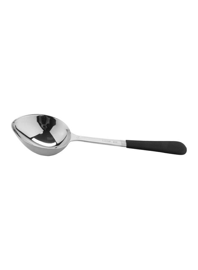 Get G.E.T. BSRIM-31 4 oz. (1/2 Cup) Portion Control Solid Serving Spoon, Stainless Steel, Dishwasher Safe Serving Utensils - Image 1