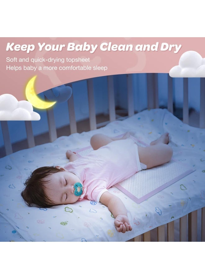 مفارش تغيير ملابس الأطفال القابلة للتصرف، وسادات تغيير ملابس الأطفال المقاومة للماء، وسادة تغيير ملابس الأطفال عالية الامتصاص ومقاومة للتسرب، وسادات تغيير الحفاضات فائقة النعومة للأطفال باللون الوردي - Image 4