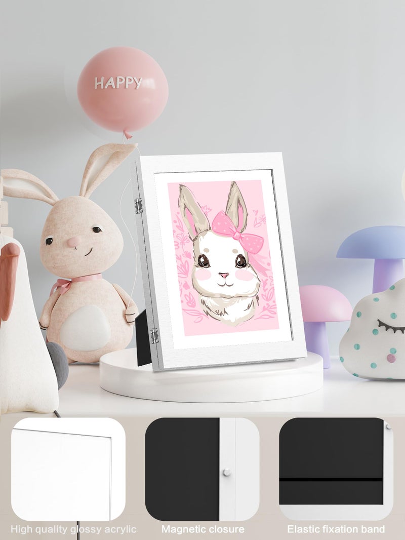 Orionstar Kids Art Frames  Orionstar Artwork Picture Frames Changeable with Stand  Front Opening Picture Display Frames Holds 100 Paper Pcs  Artwork Display Storage Frames for Children  Desk  Home and Office - Image 5
