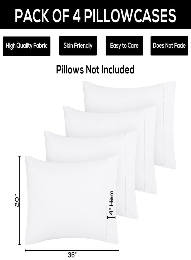 Utopia Bedding Queen Pillow Cases - 4 Pack - Envelope Closure - Soft Brushed Microfiber Fabric - Shrinkage and Fade Resistant Pillow Covers Queen Size 20 X 30 Inches (Queen, White) - Image 4