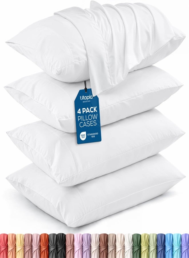 Utopia Bedding Queen Pillow Cases - 4 Pack - Envelope Closure - Soft Brushed Microfiber Fabric - Shrinkage and Fade Resistant Pillow Covers Queen Size 20 X 30 Inches (Queen, White) - Image 1