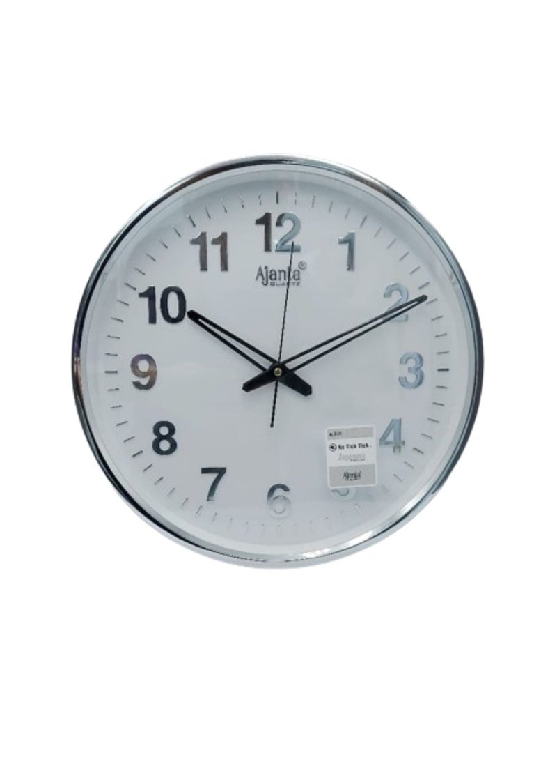 أجانتا Ajanta 397 Quartz Office Series Silent Sweep Movement Wall Clock, silver numbersr  - Image 1