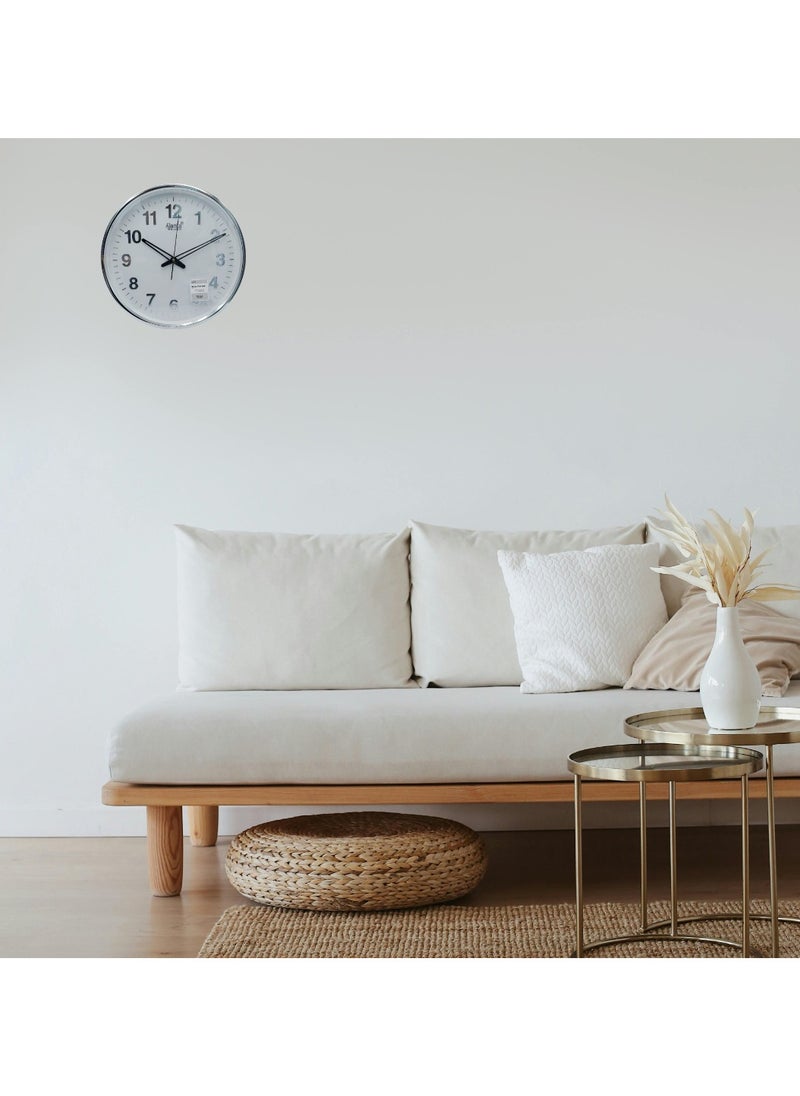 أجانتا Ajanta 397 Quartz Office Series Silent Sweep Movement Wall Clock, silver numbersr  - Image 4
