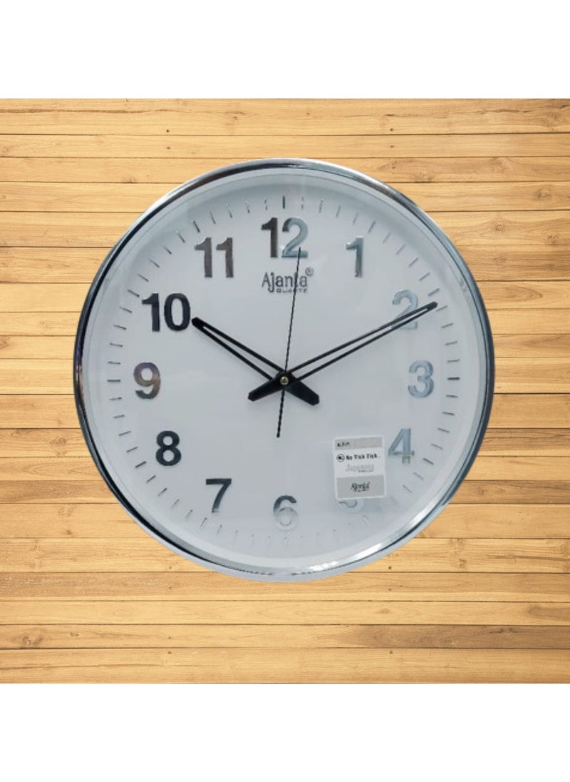 أجانتا Ajanta 397 Quartz Office Series Silent Sweep Movement Wall Clock, silver numbersr  - Image 5