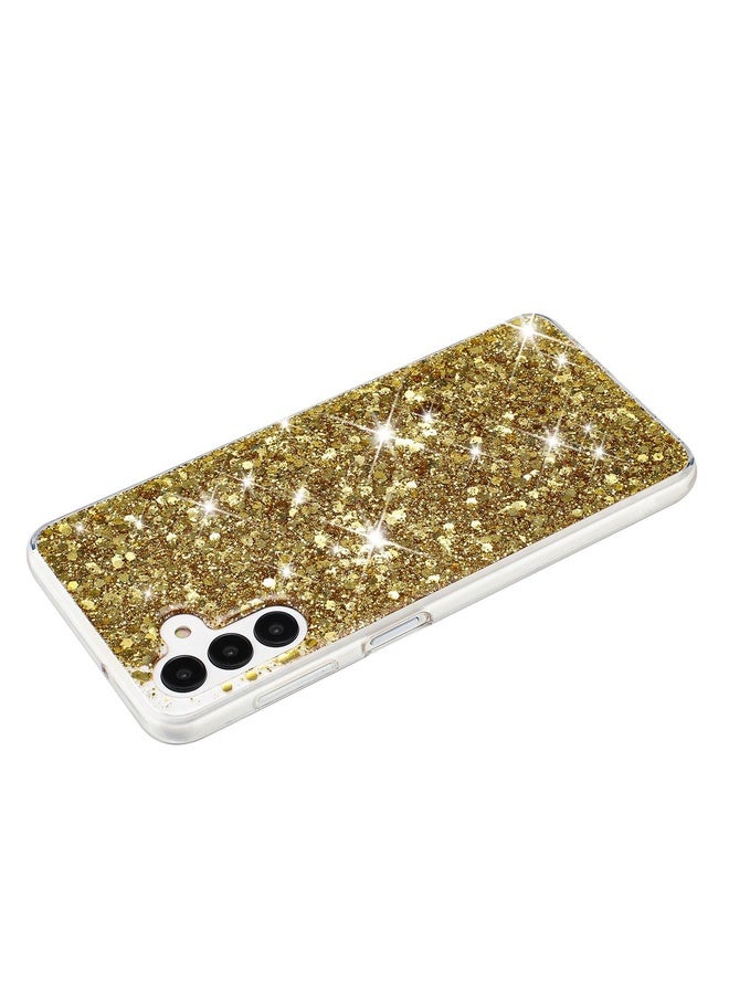 Case Cover For Samsung Galaxy A04S / A13 5G Transparent Frame Glitter Powder TPU Phone Case(Gold)