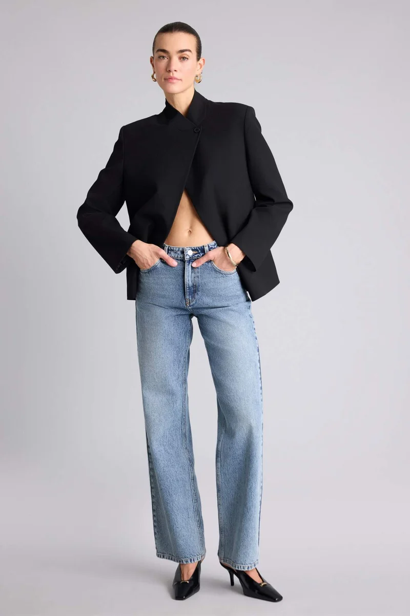 ديفاكتو Oversize Fit Grandad Collar Blazer