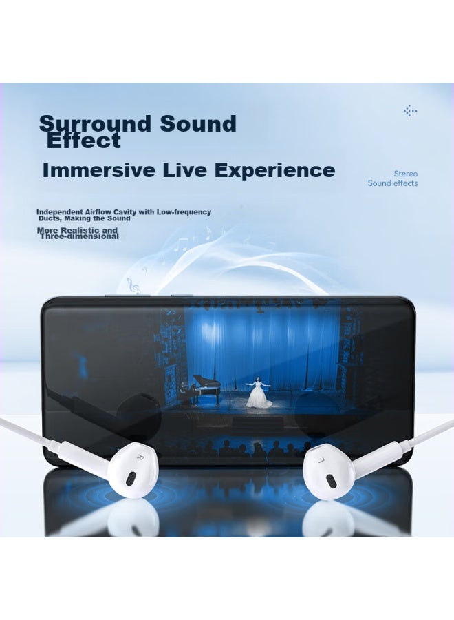 Kovol Wired In-ear Headphones Compatible With Apple, Huawei, Vivo, Xiaomi, Oppo, Redmi, Honor, Android, 3.5mm Round Plug For Computer Gaming And Karaoke - Image 2