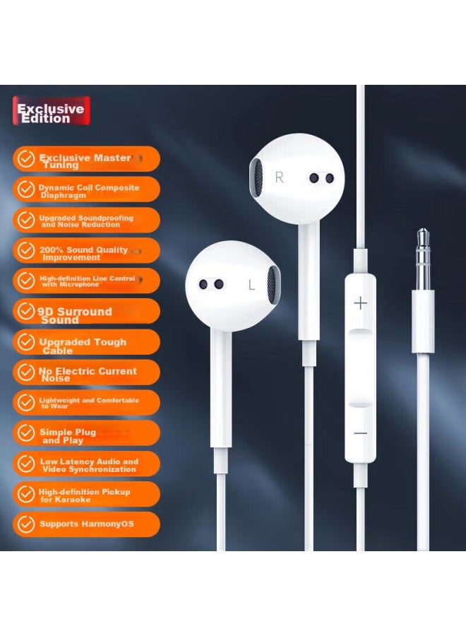 Kovol Wired In-ear Headphones Compatible With Apple, Huawei, Vivo, Xiaomi, Oppo, Redmi, Honor, Android, 3.5mm Round Plug For Computer Gaming And Karaoke - Image 1