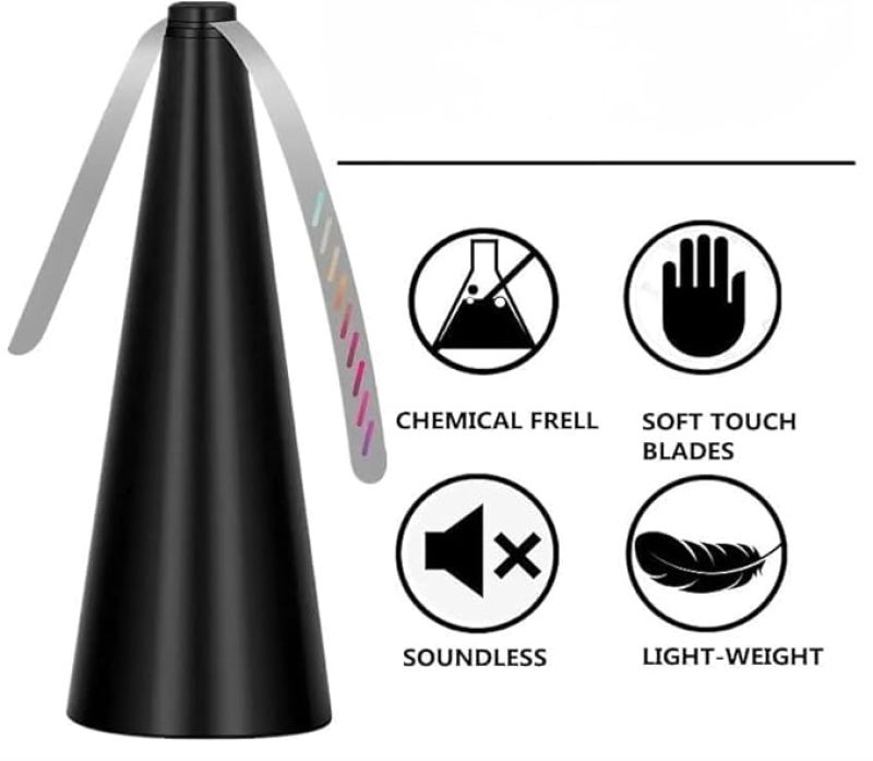 Fly Repellent Fan: 3PCS PP & ABS Material 360° Adjustable Neck - Chemical-Free Insect Repelling Foldable Table Fan for Outdoor Indoor BBQs Events Camping Picnics - Image 5