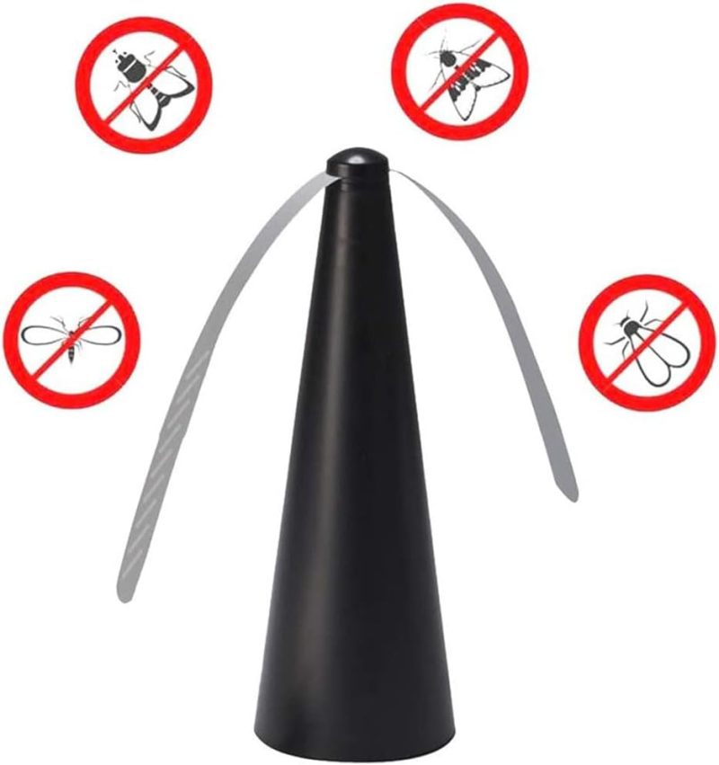 Fly Repellent Fan: 3PCS PP & ABS Material 360° Adjustable Neck - Chemical-Free Insect Repelling Foldable Table Fan for Outdoor Indoor BBQs Events Camping Picnics - Image 4