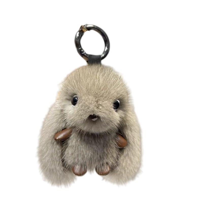 ELVRLA Super Cute Long Ears Rabbit Bunny keychain Rabbit Key Chain Key Ring Bag Charm Purse Charms Pendant -Grey - Image 1