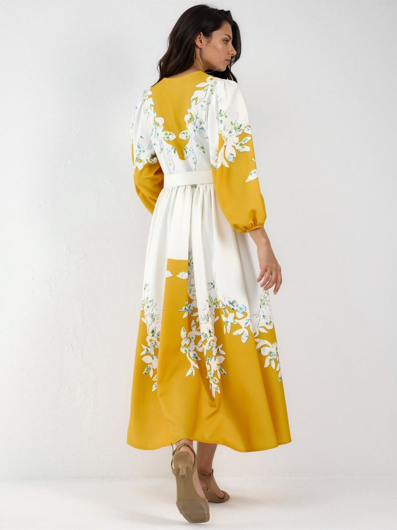 Jennyfer Floral Maxi Dress with V-Neck and Button Detail - Image 3