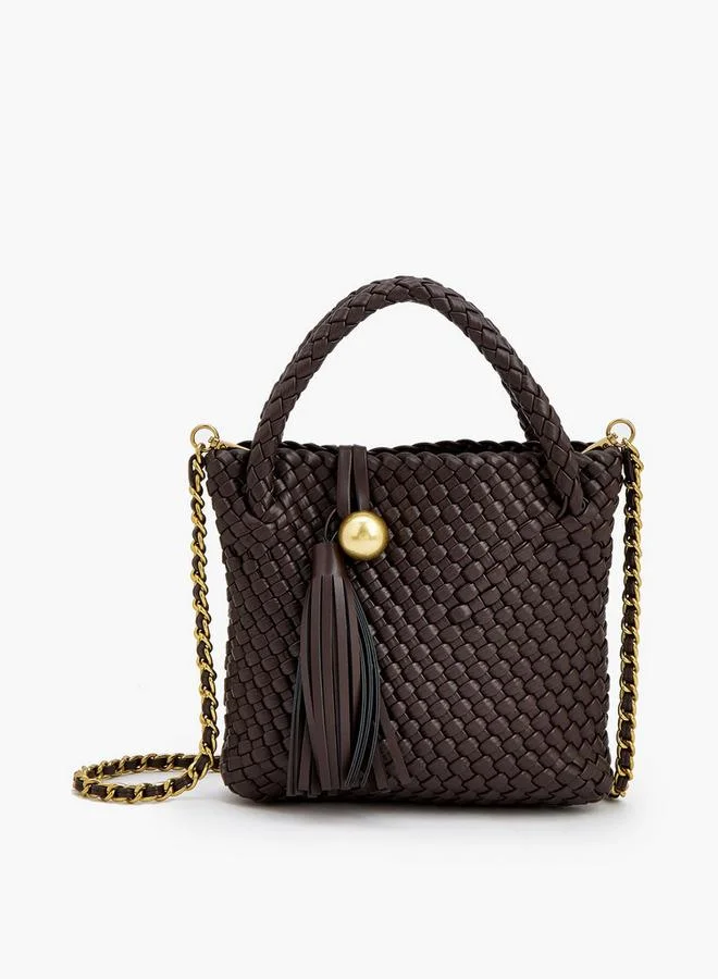 Celeste Braided Crossbody Bag With Tassel Detail