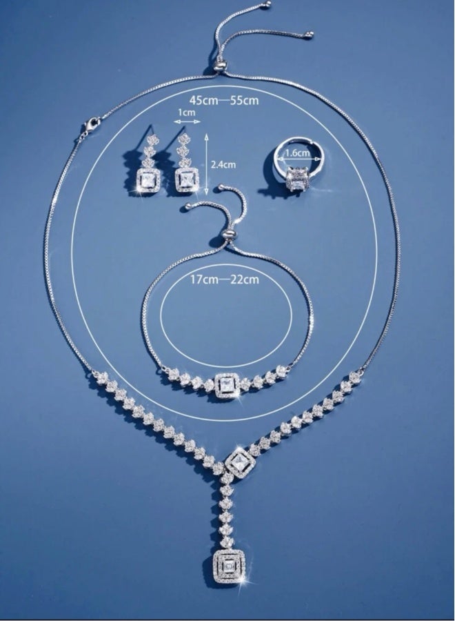 Luxury Jewellery Set For  Women Inlaid With Zirconia  - Image 5