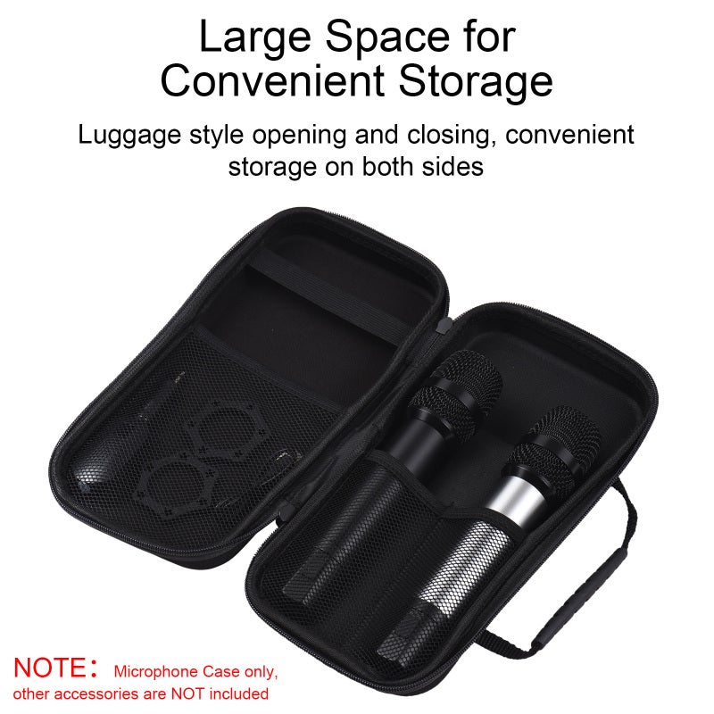Microphone Case Portable Lightweight Oxford Fabric Water-Resistant - Large Capacity Storage for Wireless Receivers Transmitters Charging Cables - Mic Storage Box with Foam Padding for Microphones - Image 5