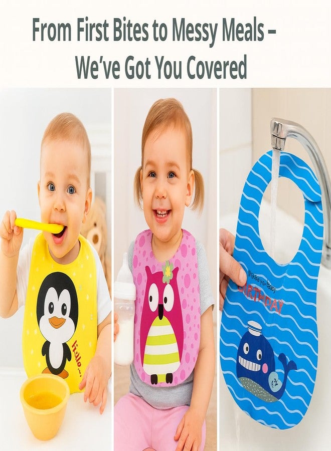 KIDDOLANE Convertible Baby Bib with Food Catcher (Pack of 2) - Waterproof Apron for Baby Feeding | Bib for Baby 1-3 Years | Easy to Clean Feeding Bib for Babies & Toddlers - Image 3