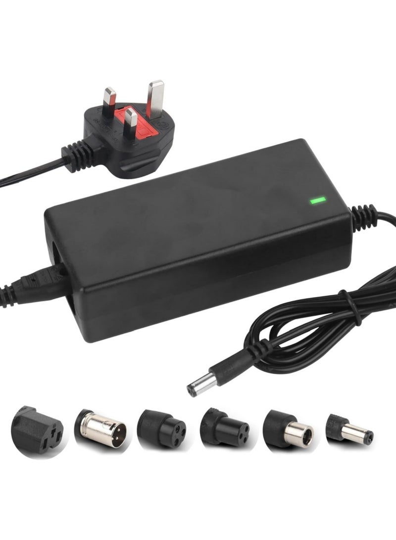 Adando 42V 2A Electric Scooter Charger: Scooter Charger 42v Mobility Scooters Battery Recharge, for 36V Li-ion Battery Electrify E-Bike Batterys Fast Recharge for M365 E Scooters Batterys Charging 6 Plugs (Black) - Image 1