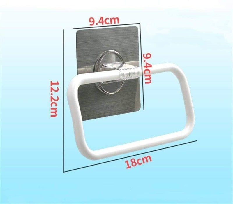 MERCEHIVE Magic Sticker Self-Adhesive Towel Holder | Folding Plastic Ring Hanger for Bathroom & Basin (White) - Image 2