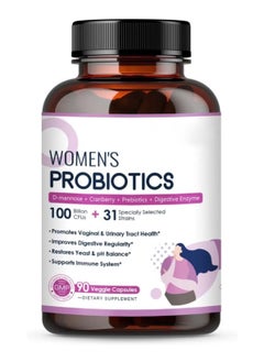 Probiotic Live Women’s Probiotic, 90 Caps 100 Billion CFU 31 Strains, with Organic Prebiotics Cranberry, Digestive Immune, Shelf Stable, Delayed Release, No Soy Gluten Dairy  - Image 2