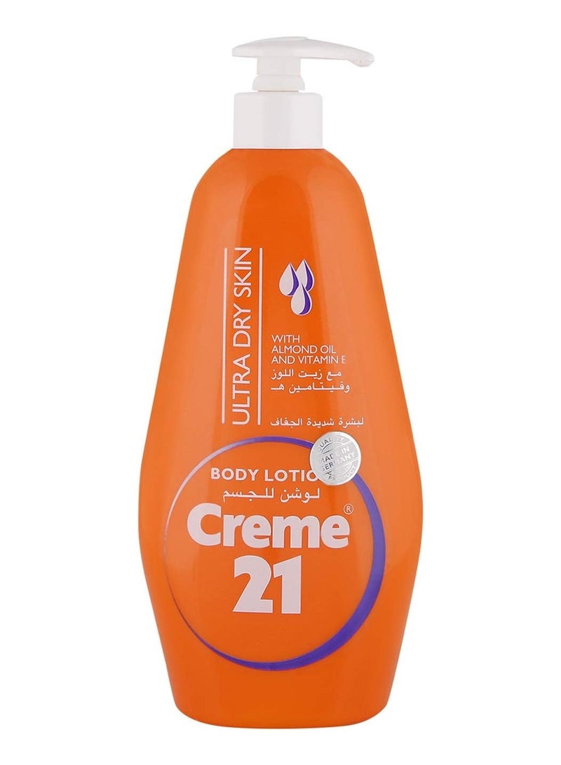 كريم 21 لوشن الجسم كريم 21 للبشرة شديدة الجفاف مع فيتامين E وزيت اللوز، 600 مل
