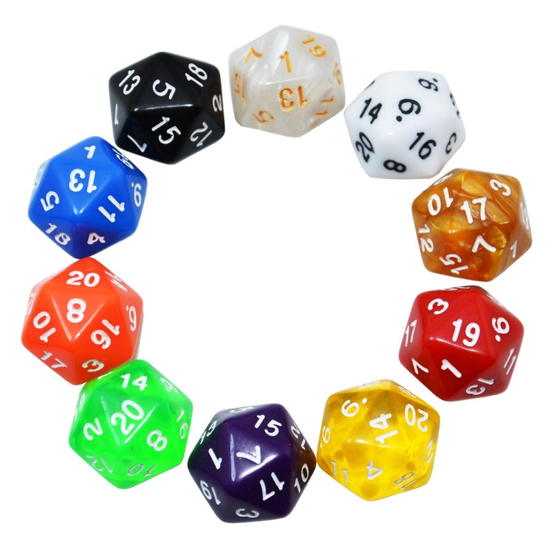SmartDealsPro 10-Pack 20 Sided Dice D20 Polyhedral Dice for DND RPG MTG Table Game (Color 1) - Image 2
