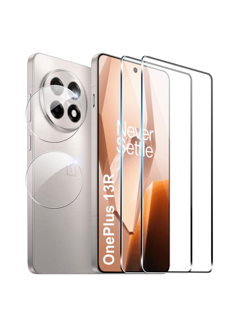 Generic - 1. Two packs of tempered glass screen protector and camera lens protector for OnePlus 13R 5G with 9H hardness and HD scratch resistance. - Image 1