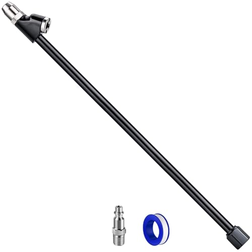 LUMITECO 13 Dual Head Air Chuck Set Heavy Duty Extended Reach Tire Chuck wQuick Plug for Semi Tire Inflation 14 FNPT Straight Lock On Tire Inflate Chuck for Air Compressor Semi Truck RV Dually Tires - Image 1