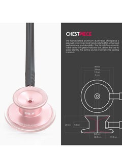 MDF Instruments Acoustica Lightweight Stethoscope For DoctorsNursesStudentsHome Health UseAdultDual HeadBlack TubeRosegold (Matte Finish) ChestpieceheadsetMdf747Xprg11  - Image 4