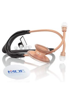MDF Instruments Acoustica Lightweight Stethoscope For DoctorsNursesStudentsHome Health UseAdultDual HeadBlack TubeRosegold (Matte Finish) ChestpieceheadsetMdf747Xprg11  - Image 1